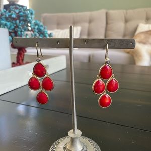 Henri bendel coral stone chandelier earrings